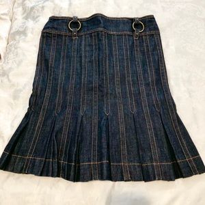Just Cavalli Pleated fitted Denim Skirt